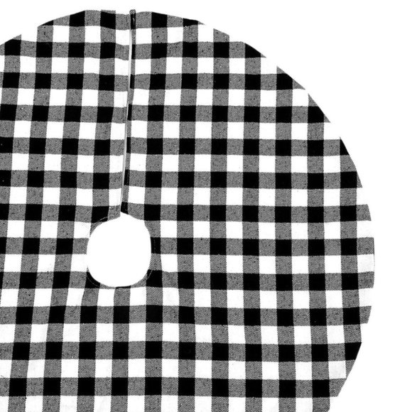 Flannel Holiday Tree Skirt with Felt Back, Velcro Fasteners NEW - Picture 4 of 9